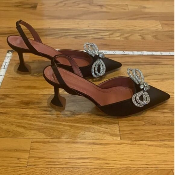 Stunning, sparkly, pretty, comfortable, fancy sling back satin heels - Picture 5 of 5